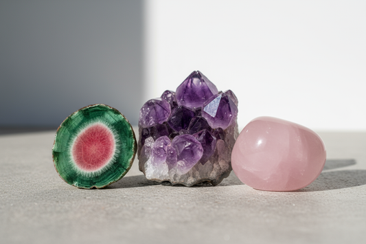 Guide des Pierres Naturelles : Améthyste, Quartz Rose et Tourmaline