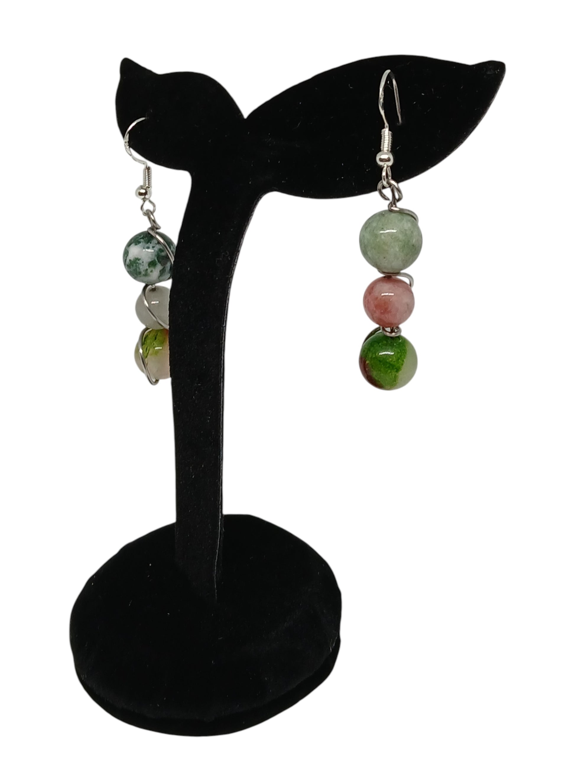 Boucles d'oreilles pendantes multicolores Collection Éclat d'Âme 9g