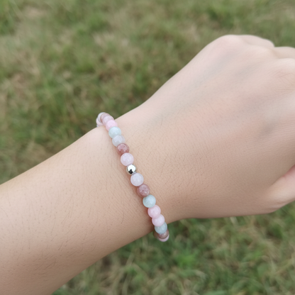 Bracelet chalcédoine d'Alxa porté