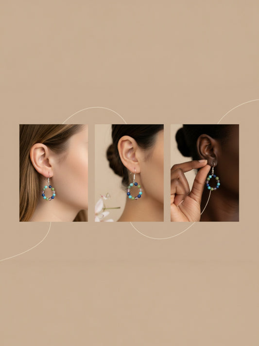 boucles créoles en pierre naturelle.  