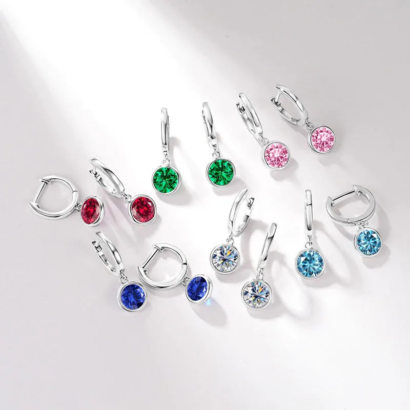Boucles d’oreilles rondes en argent 925 et zircon – vue produit 1 – BySHELLDA