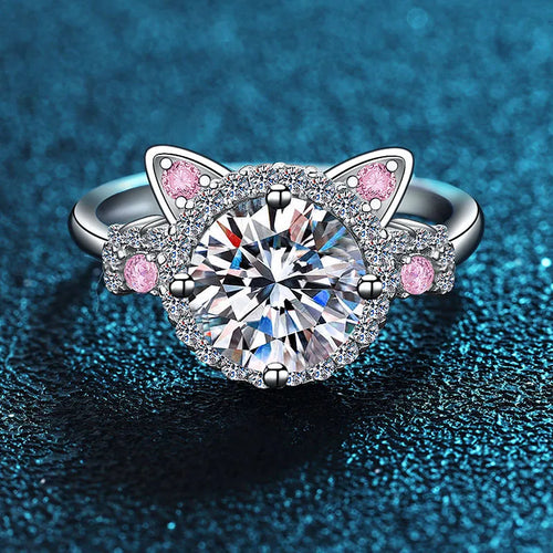 Bague chat réglable en argent 925 et zircon – vue produit 2 – BySHELLDA