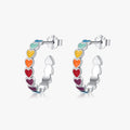 Boucles d’oreilles cœur en argent 925 finition rhodiée – vue produit 1 – BySHELLDA