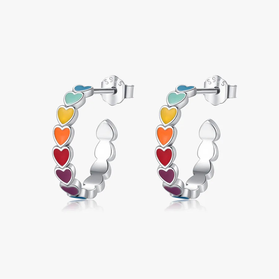 Boucles d’oreilles cœur en argent 925 finition rhodiée – vue produit 1 – BySHELLDA