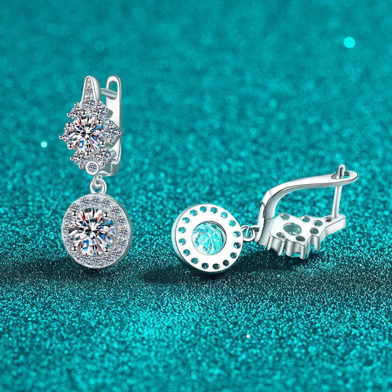 Boucles d’oreilles feuille en argent 925 – moissanite ou zircon – vue produit 3 – BySHELLDA