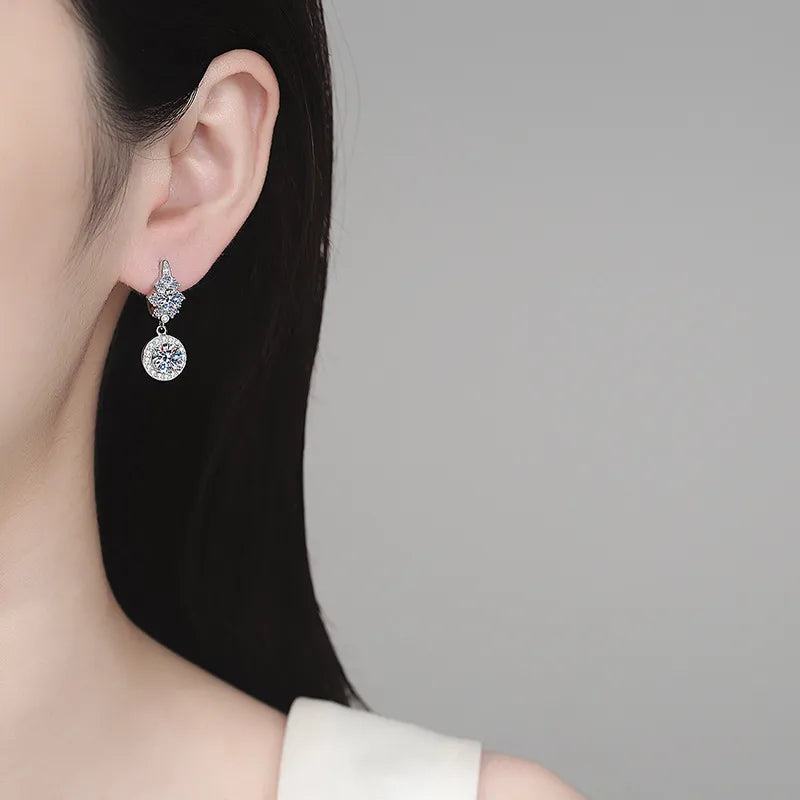 Boucles d’oreilles feuille en argent 925 – moissanite ou zircon – vue produit 4 – BySHELLDA