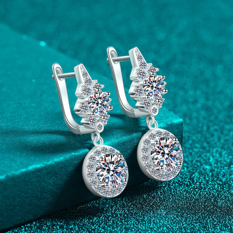 Boucles d’oreilles feuille en argent 925 – moissanite ou zircon – vue produit 2 – BySHELLDA