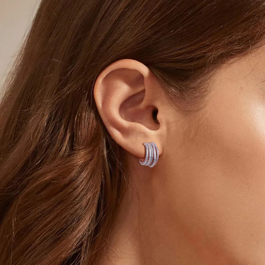 Boucles d’oreilles géométriques en argent 925 – vue produit 3 – BySHELLDA