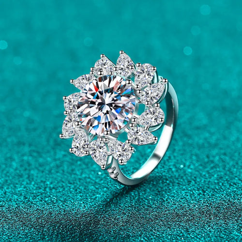 Bague poire en argent 925 et moissanite – vue produit 2 – BySHELLDA