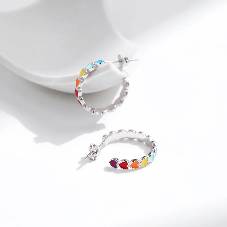 Boucles d’oreilles cœur en argent 925 finition rhodiée – vue produit 2 – BySHELLDA