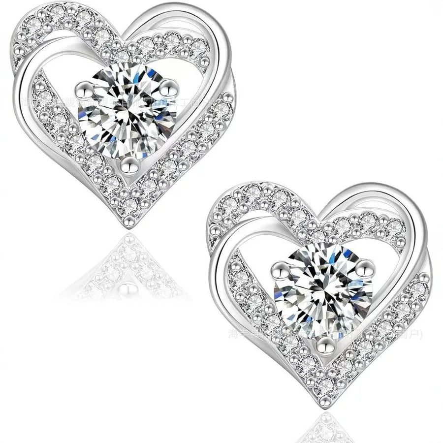 Boucles d’oreilles cœur en argent 925 – finition dorée – vue produit 1 – BySHELLDA