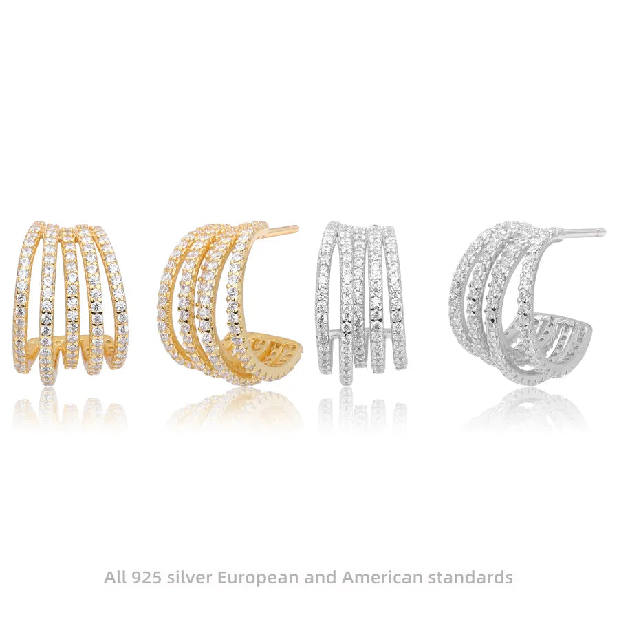 Boucles d’oreilles géométriques en argent 925 – vue produit 1 – BySHELLDA