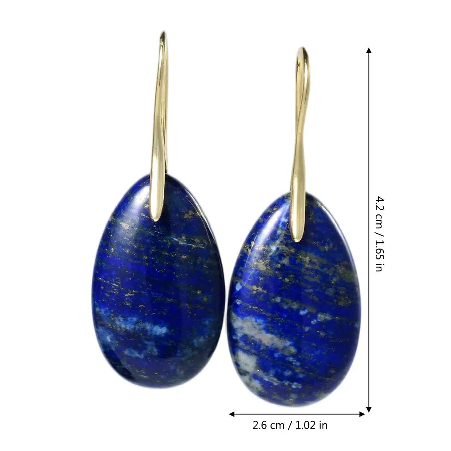 Boucles d’oreilles fantaisie lapis-lazuli – vue produit 5 – BySHELLDA