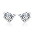 Boucles d’oreilles cœur en argent 925 et moissanite – vue produit 5 – BySHELLDA