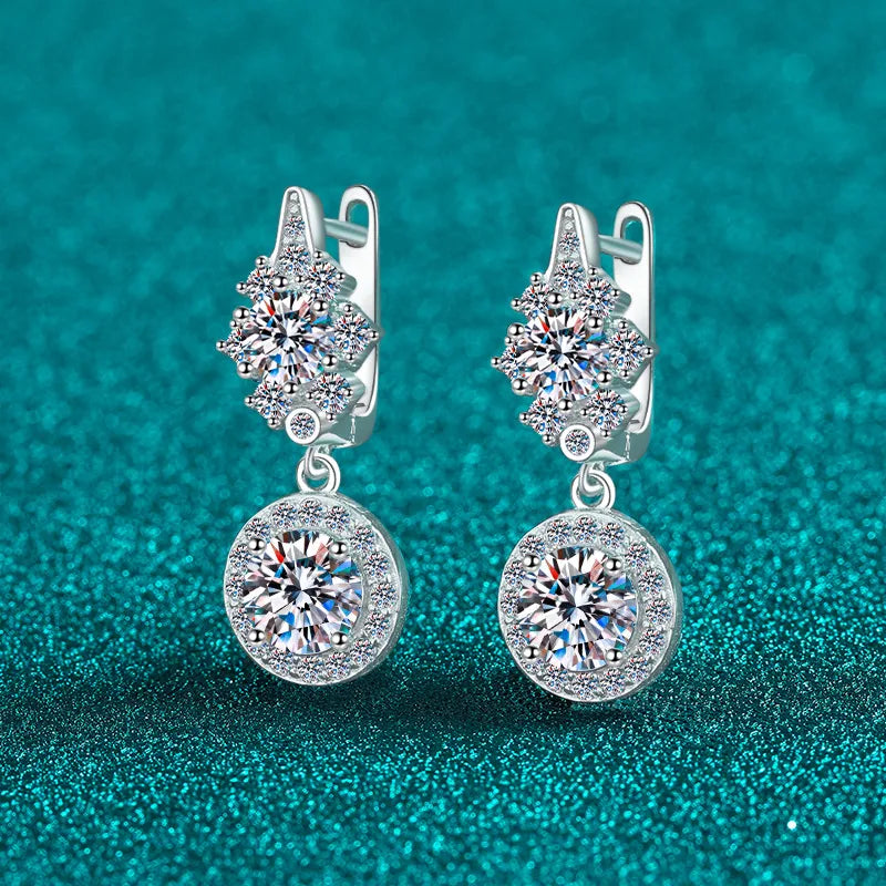 Boucles d’oreilles feuille en argent 925 – moissanite ou zircon – vue produit 1 – BySHELLDA