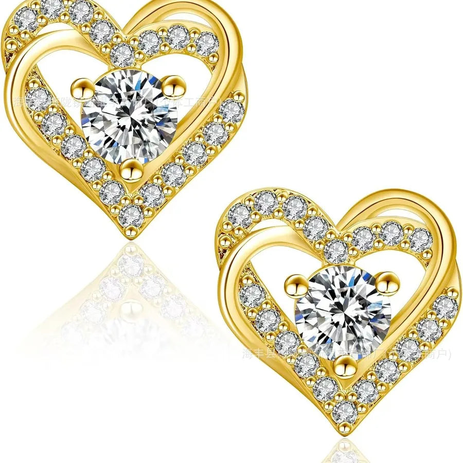 Boucles d’oreilles cœur en argent 925 – finition dorée – vue produit 6 – BySHELLDA