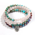 Mala 108 perles multicolores avec pendentif lotus, OM, Bouddha ou croix – vue 5 – BySHELLDA