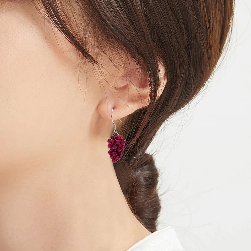 Boucles d’oreilles grappe en argent 925 – vue produit 5 – BySHELLDA