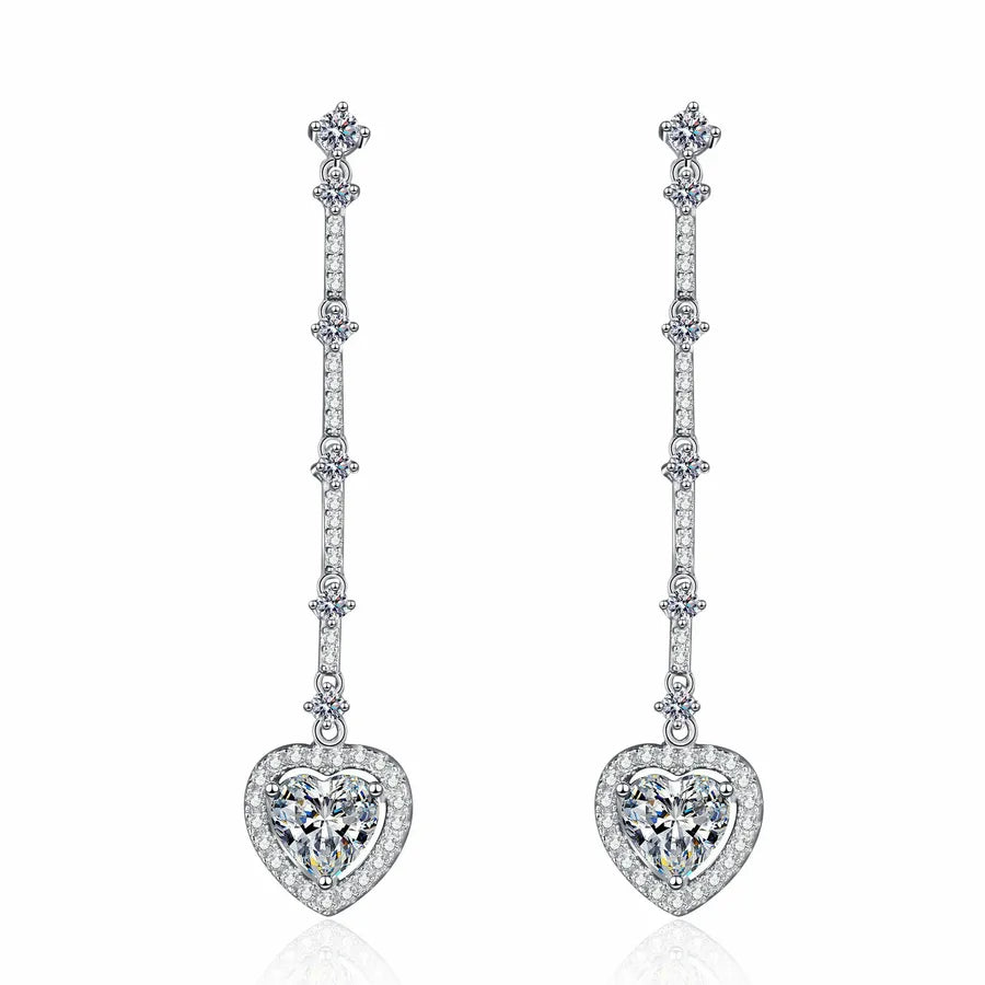 Boucles d’oreilles cœur en argent 925 – moissanite ou zircon – vue produit 5 – BySHELLDA