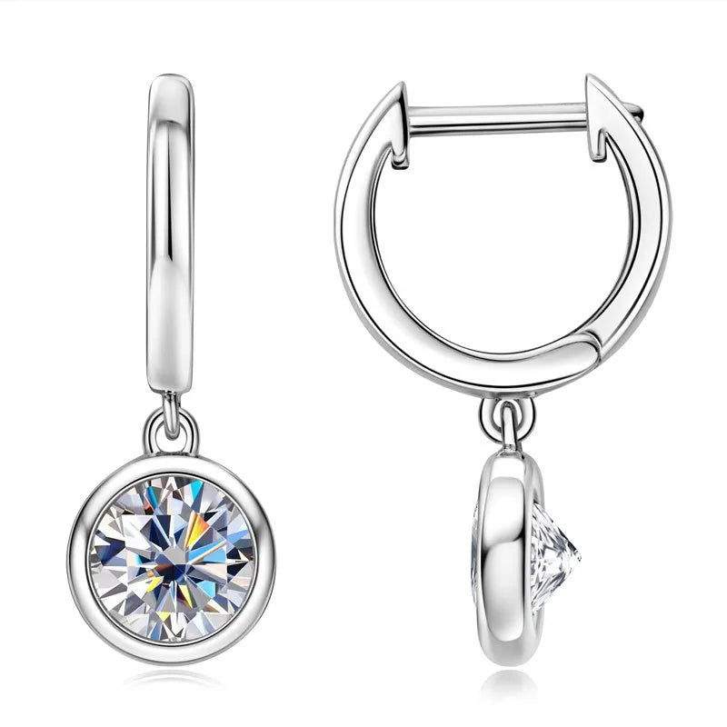 Boucles d’oreilles rondes en argent 925 et zircon – vue produit 5 – BySHELLDA