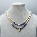 Collier fantaisie lapis-lazuli double rang – vue produit 2 – BySHELLDA