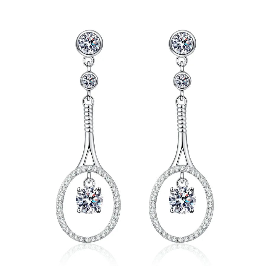 Boucles d’oreilles pendantes en argent 925 – moissanite ou zircon – vue produit 5 – BySHELLDA