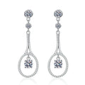 Boucles d’oreilles pendantes en argent 925 – moissanite ou zircon – vue produit 5 – BySHELLDA