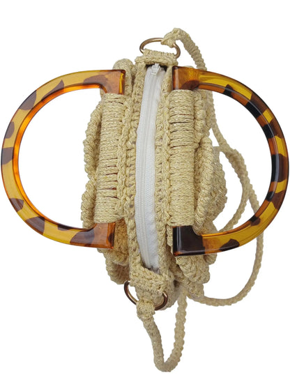 Sac de soirée artisanal moutarde matières recyclées Oeko-Tex