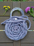 Sac de soirée compact Rosa Dorada gris avec fermeture éclair et doublure coton