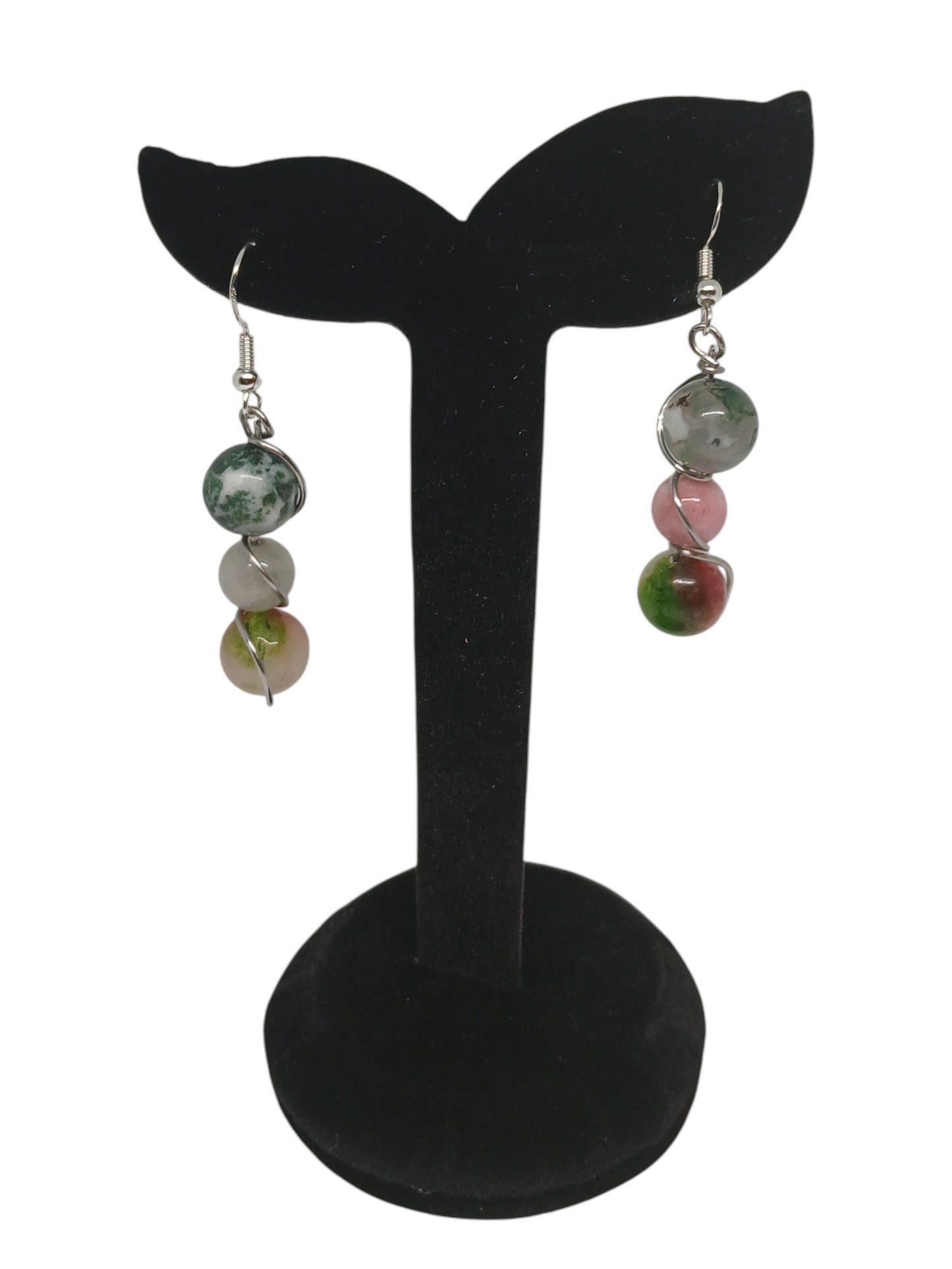 Détail des pierres agate arbre tourmaline pastèque chalcédoine alxa